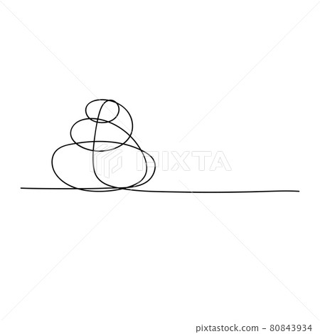 Stack of stones drawn in continuous line Stack of stones drawn in continuous line 80843934