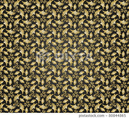 Floral Seamless Vector Fine Pattern With Leaves Floral Seamless Vector Fine Pattern With Leaves 80844865