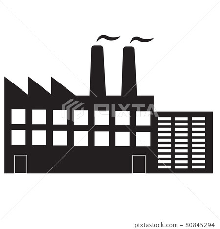 factory icon on white background. industrial buildings sign. power plants symbol. flat style. 80845294