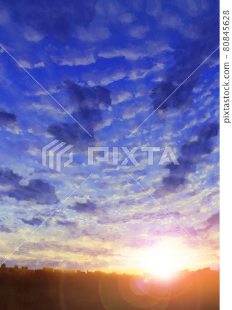 透視秋天的黃昏，日出，卷雲 80845628