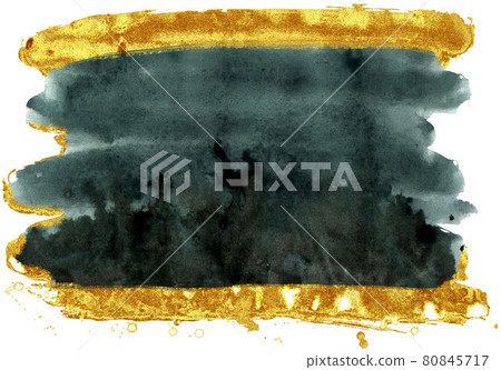 Coloured Watercolor Background. Black and gold brush strokes Coloured Watercolor Background. Black and gold brush strokes 80845717
