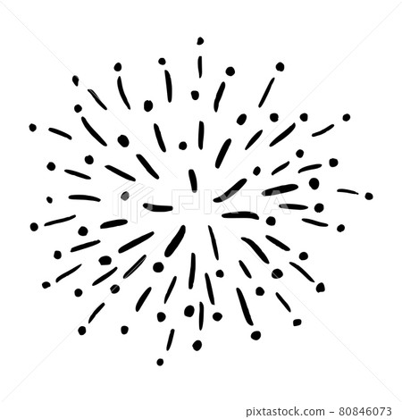 Vintage sunburst hand drawn icon. Isolated on white firework doodle design element. Vintage sunburst hand drawn icon. Isolated on white firework doodle design element. 80846073