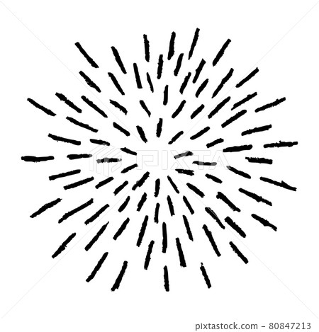 Vintage sunburst hand drawn icon. Isolated on white firework doodle design element. 80847213