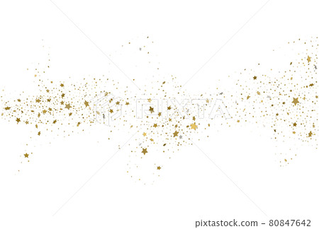 Light gold glitter confetti background. 3d stars. 80847642