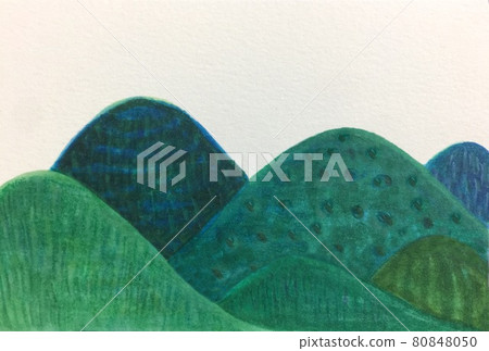 Summer mountains, green mountains, round mountains, mountains, green mountains 80848050