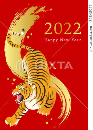真酷虎(虎)2022新年賀卡模板矢量圖(商務。時尚 真酷虎(虎)2022新年賀卡模板矢量圖(商務。時尚 80848063