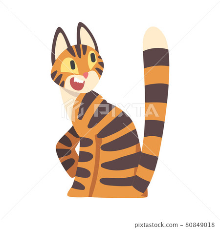 Tiger Character with Orange Fur and Black Stripes Sitting Vector Illustration Tiger Character with Orange Fur and Black Stripes Sitting Vector Illustration 80849018