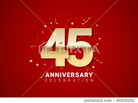 45 anniversary background with golden numbers,... - Stock Illustration ...