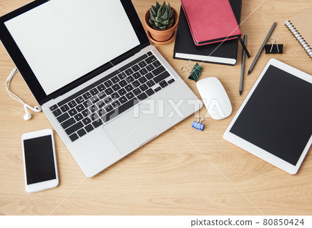 Office workplace with laptop Office workplace with laptop 80850424