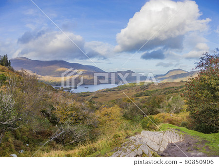 View from Ladies view on Muckross Lake in Killarney National Park in Ireland during daytime 80850906