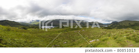 Panoramic picture from Ladies View outlook at Killarney National Park min southern Ireland during daytime 80851013