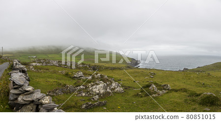 Typical Irish landscape in rough weather during daytime 80851015