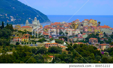Italian city of Imperia at the Mediterranian sea 80851222