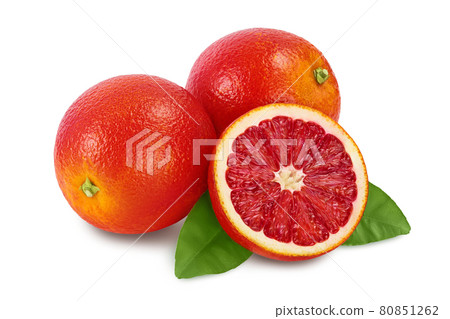 Blood red oranges isolated on white background with clipping path and full depth of field 80851262