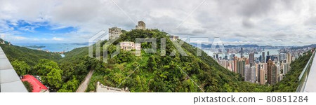 Panoramic view over Hongkong from Peak Tower terracce 80851284