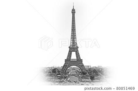 Famous Eiffel Tower in Paris - most famous landmark in the city Famous Eiffel Tower in Paris - most famous landmark in the city 80851469