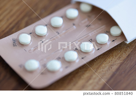 Women contraceptive hormonal birth control pills closeup Women contraceptive hormonal birth control pills closeup 80851840