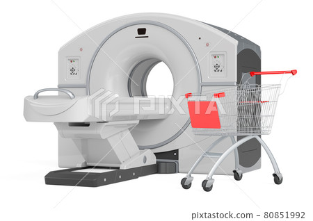 Shopping cart with MRI or CT. 3D rendering 80851992