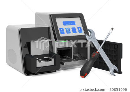 Repair and service of DNA sequencers, 3D rendering Repair and service of DNA sequencers, 3D rendering 80851996