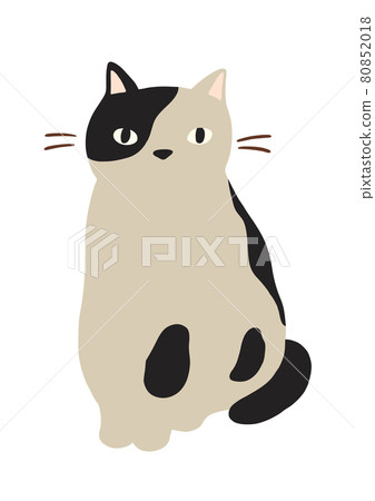 Illustration of a sitting cat-Brindle cat Illustration of a sitting cat-Brindle cat 80852018