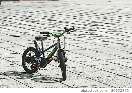 粉彩風格的“兒童自行車放在公園裡”插圖圖像 粉彩風格的“兒童自行車放在公園裡”插圖圖像 80852835