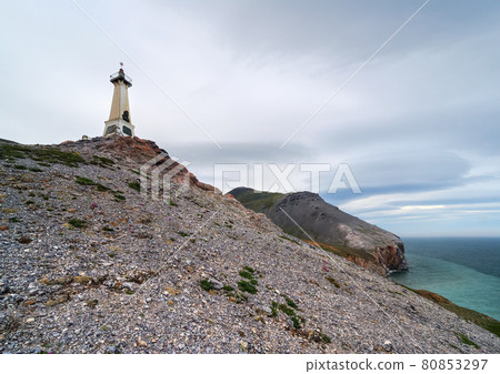 Lighthouse-monument to Semyon Dezhnev on the coast of the Bering Strait in the vicinity of Cape Dezhnev Lighthouse-monument to Semyon Dezhnev on the coast of the Bering Strait in the vicinity of Cape Dezhnev 80853297