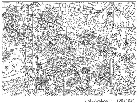 Black And White Coloring Page With