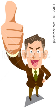A managerial man who thumbs up 80855011