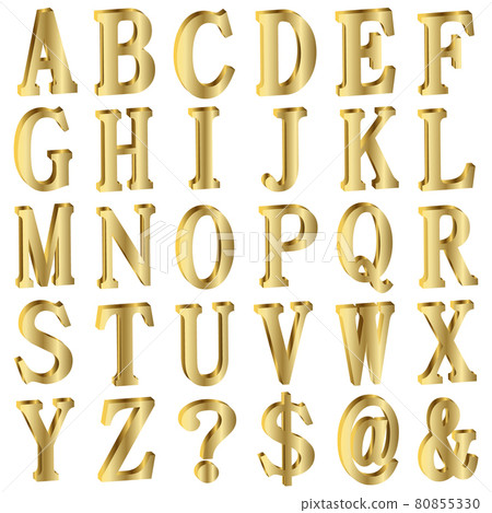 字母表字母黃金圖標 80855330