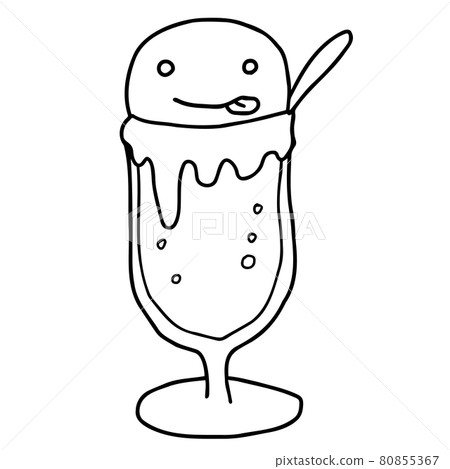 奶油蘇打 pelori 面部表情線描插圖 奶油蘇打 pelori 面部表情線描插圖 80855367