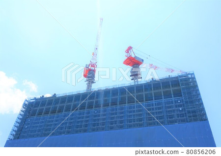High-rise building construction site 80856206