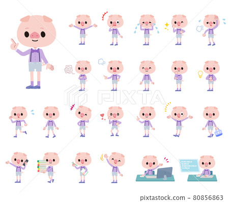 A set of pig boys expressing various emotions 80856863