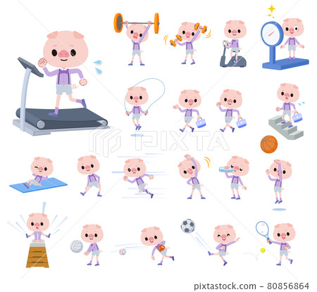 豬男孩開始鍛煉和運動 80856864