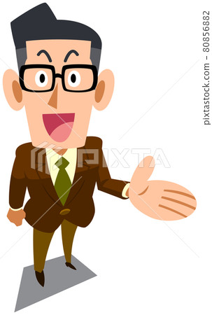 A man with glasses wearing a brown jacket for a manager to introduce A man with glasses wearing a brown jacket for a manager to introduce 80856882
