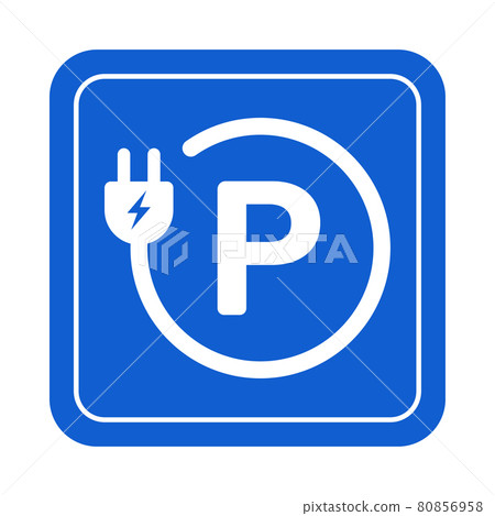 EV electric car park charging station sign icon vector green energy concept for graphic design, logo, web site, social media, mobile app, UI illustration. EV electric car park charging station sign icon vector green energy concept for graphic design, logo, web site, social media, mobile app, UI illustration. 80856958