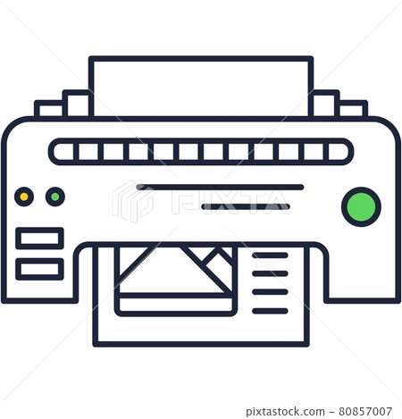 Printer line icon vector fax outline pictogram Printer line icon vector fax outline pictogram 80857007