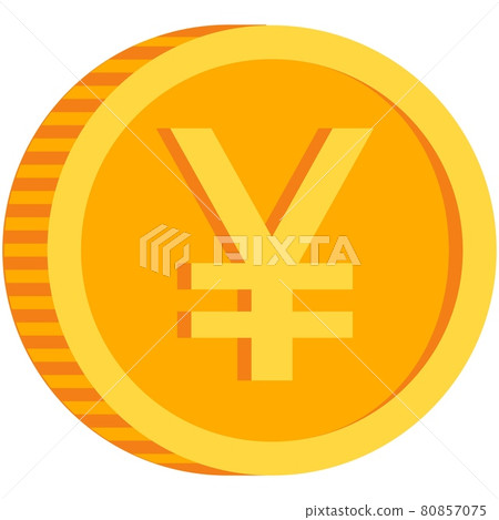 Chinese yuan coin icon, japanese yen vector isolated symbol 80857075