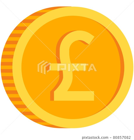 Pound coin icon vector british money sign gold currency 80857082