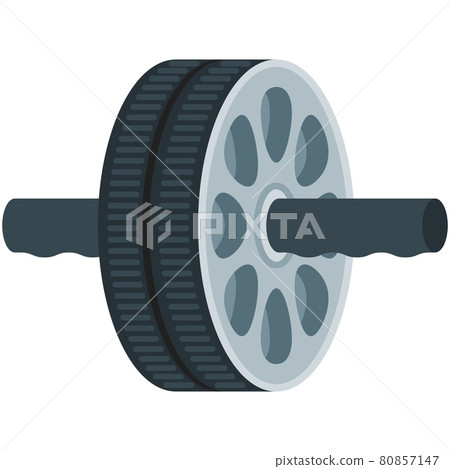 Gym fitness wheel icon functional training equipment illustration 80857147