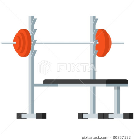 Press bench and barbell for powerlifting flat... - Stock Illustration ...
