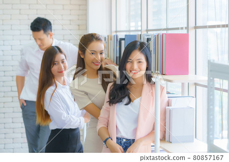 businessman and secretary with team business working together at modern office, Lifestyle business work at home concept businessman and secretary with team business working together at modern office, Lifestyle business work at home concept 80857167