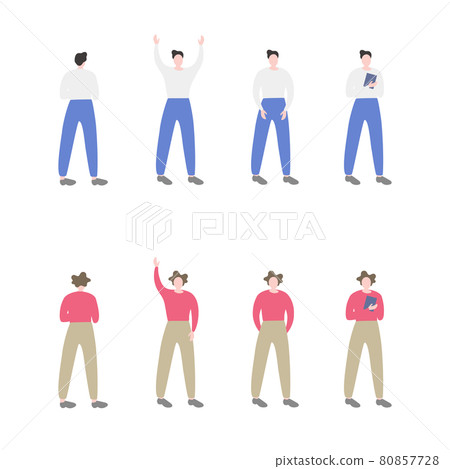 男性/父親/人全身平面插畫素材 男性/父親/人全身平面插畫素材 80857728