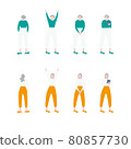 祖母/老婦/老人/人全身平面插畫素材 80857730