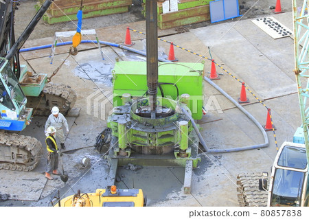 Construction site Foundation work Drilling work 80857838
