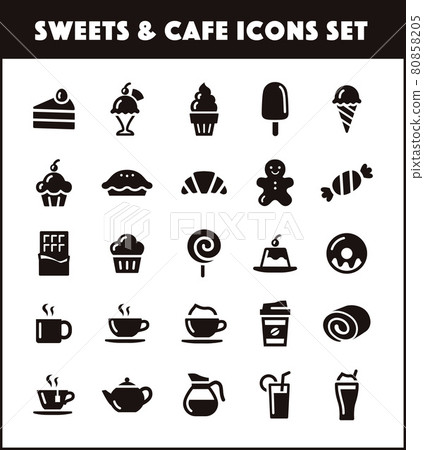 Sweets and drink icon set 80858205