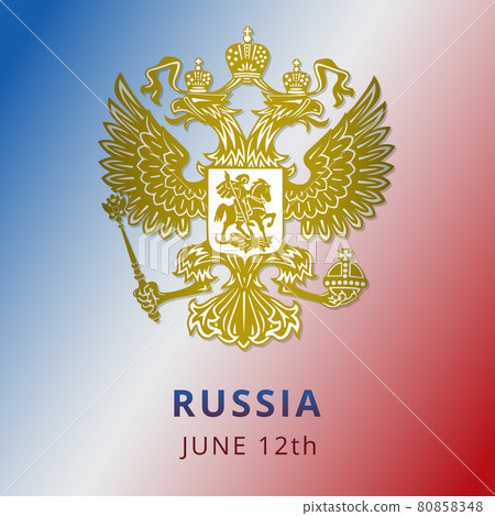 Happy Russia independence day celebration poster. Emblem of Russia. 12th of June. Vector illustration. EPS10. Happy Russia independence day celebration poster. Emblem of Russia. 12th of June. Vector illustration. EPS10. 80858348