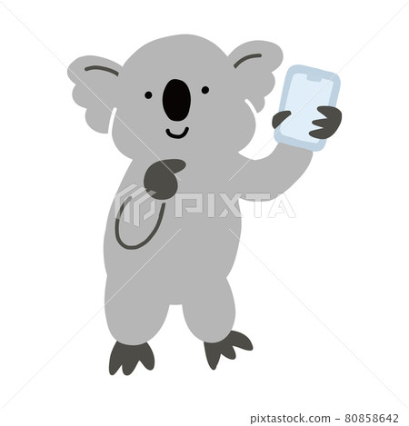 Australian animal vector illustration of a koala holding a smartphone 80858642