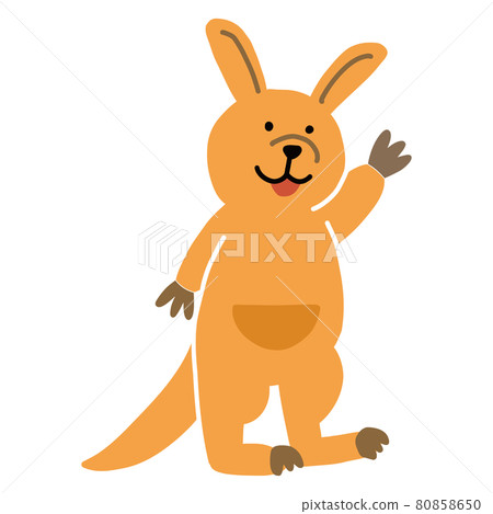 Kangaroo vector image waving pose Kangaroo vector image waving pose 80858650