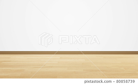 Brown floor, white walls, empty room [16: 9] 80858739