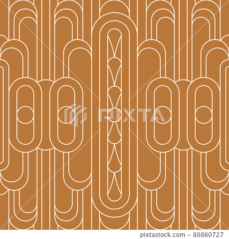 Art Deco Seamless Pattern in a Trendy Minimal Linear Style. Vector Abstract Geometric Background with Arches. Art Deco Seamless Pattern in a Trendy Minimal Linear Style. Vector Abstract Geometric Background with Arches. 80860727